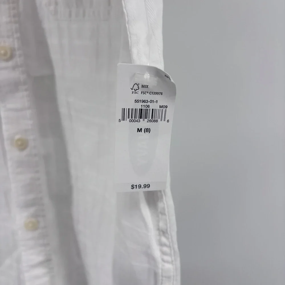 Old Navy‎ Boys White Plaid Short Sleeve Button Down Casual Shirt